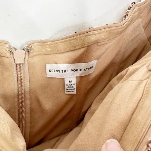 Dress the Population | Jada Gold Sequined Jersey Mini Dress Sz. Medium