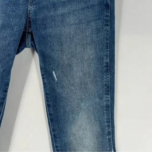 DL1961 Emma Power Legging Kilgore Frayed Raw Hem Stretch Medium Wash Denim