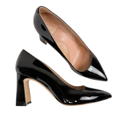 Ally Black Patent Leather Block Heel Pump Comfortable Heels Size 39/ US 8.5