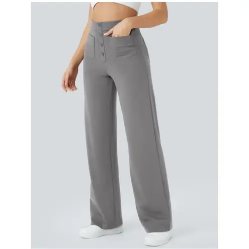 Halara NWT High Waisted Pockets Straight Leg Casual Pants Size M