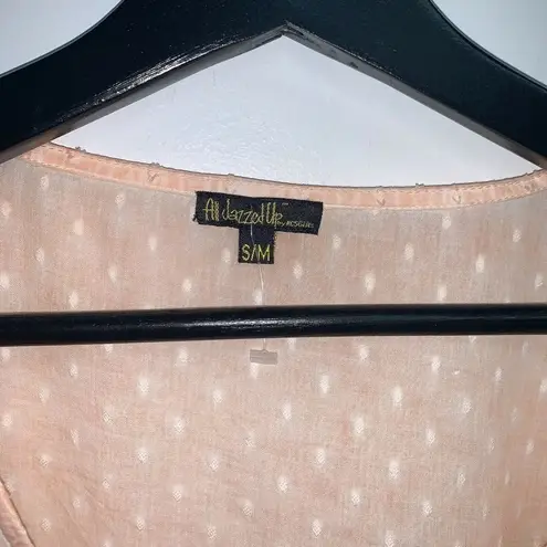 Womens Dress Cover Up Size S M Peach Textured Crochet RCS Gifts All Jazzed Up