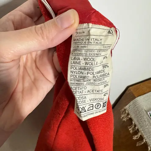 Sisley Wool Skirt Women Orange Zip Closure Classic Quite Luxury Old Money Prep Size 10