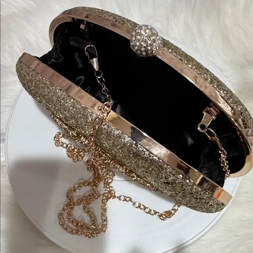Elegant Gold and Gold Rhinestone Clutch