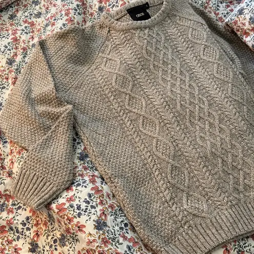 ASOS  Heather Tan/Cream Cable Knit Pullover