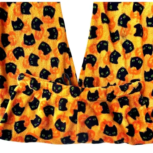 Pillow Talk Pajama Bottoms Medium Black Cats Jack O Lanterns Halloween Drawstrin Orange Size undefined