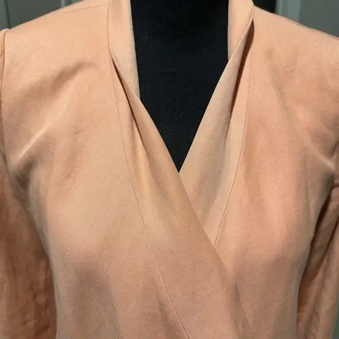 BCBG Maxazria Peach Blush Abree Relaxed Draped Open Front Jacket Blazer