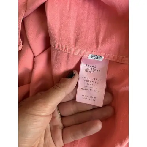 Frank & Eileen Mary Classic Shirt Dress Famous Denim in Sunset Pink Small