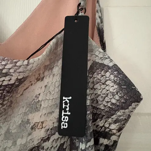 Krisa  Snake Pattern Silky Dress Size XS Revolve Brand NWT