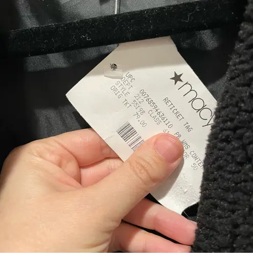 And Now This Teddy Faux Shearling Long Vest Black Women’s Size Medium NWT