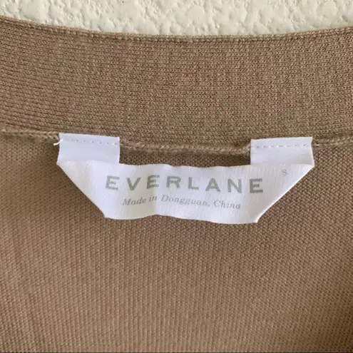 Everlane  V Neck Tan 100% Wool Sweater Top Neutral Elevated Basic Small thumbnail 8