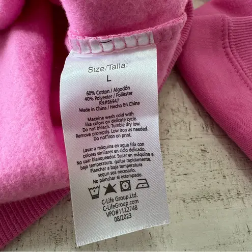 Barbie Santa Hat Christmas Sweatshirt NWT size Large Pink Crewneck