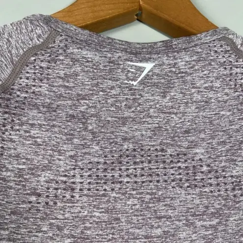 Gymshark Women's‎  Vital Seamless Crop 2.0 Long Sleeve Shirt Size S/M Pink Marl