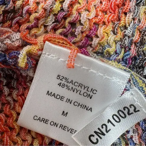 Gabrielle Union Marled Rainbow Knit Shrug Sweater Long Sleeve Multicolor Medium