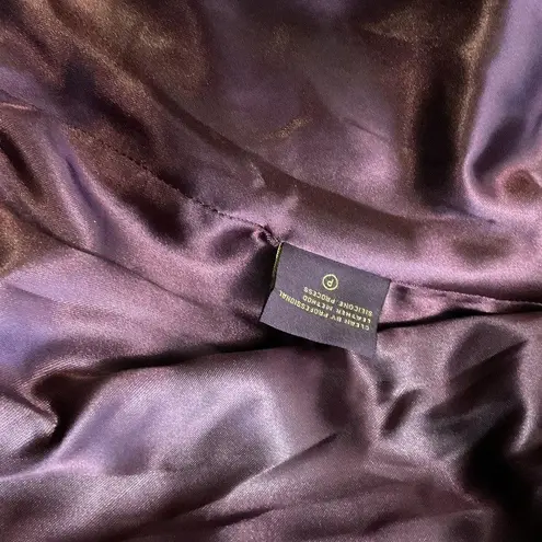 Hal Rubenstein Wine Suede Leather Metal Chain Detail Jacket Womens Size 3X New Purple