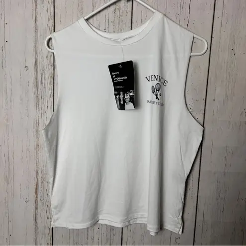 Good hYOUman lovers of hYOUmanity Venice Racquet Club Cropped Tank Top Sz M