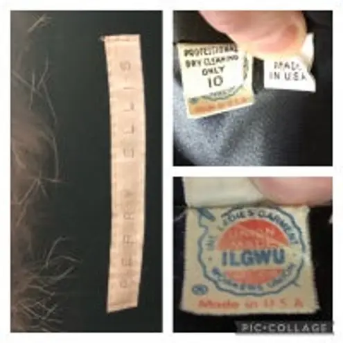 Perry Ellis Vintage 1960's-70's Fur Trimmed long black wool coat size 10