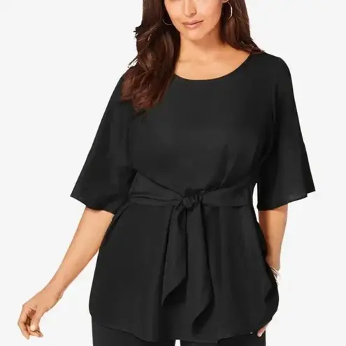 Jessica London BLUE front tie 26W Tunic top