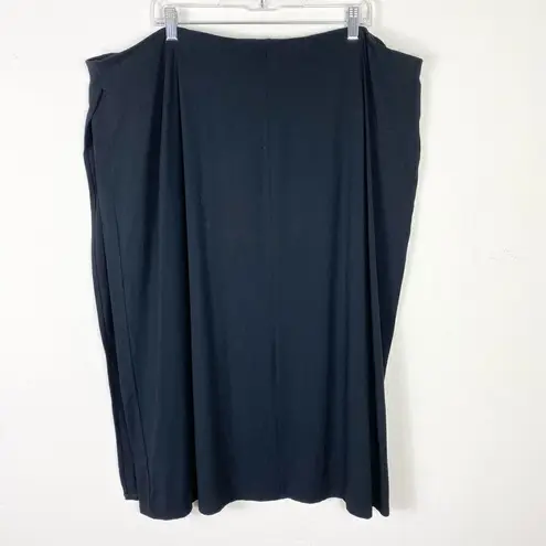 J. Jill Wearever Collection Black Stretch Knee Length Wrap Skirt Plus Size 3X