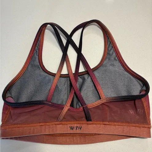 Peloton Gradient Sports Bra - Burgundy Orange Ombre size small.