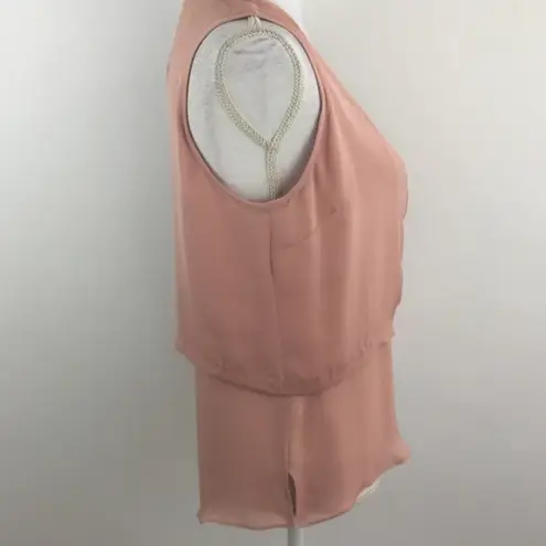 BECKEN 100% SILK FLOWY TOP W/OVERLAY Size L