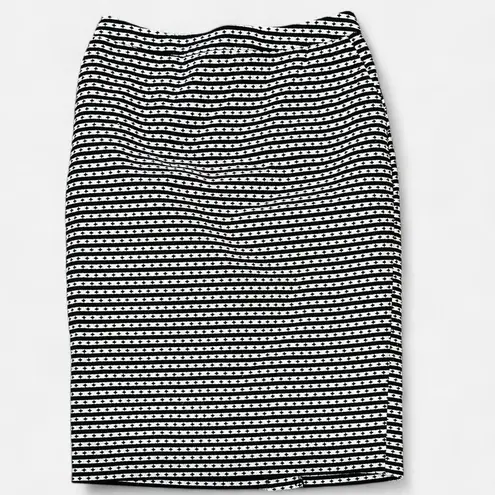 Merona Body-con pencil skirt with black diamond woven detail and front pockets, black and white stripe  thumbnail 1