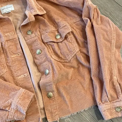 American Eagle  Cropped Corduroy Raw Hem oversized Jacket women’s XS - Image 5