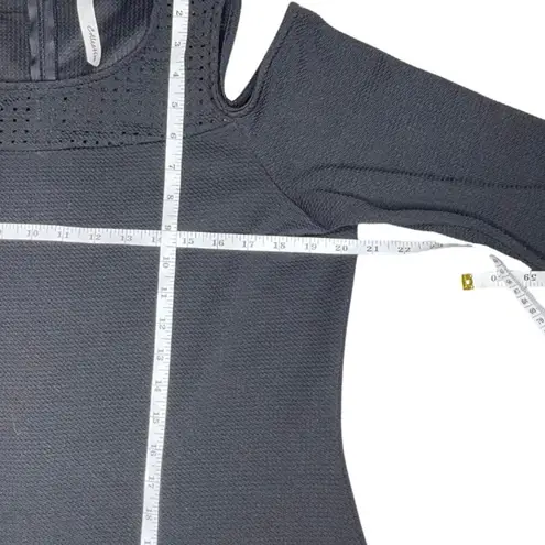 Ny Collection Black Cut-out Neckline Cold Shoulder Slimming Dress Back Zip XL