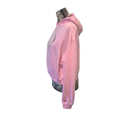 Nike  Pink Cropped Floral Logo Hoodie size medium