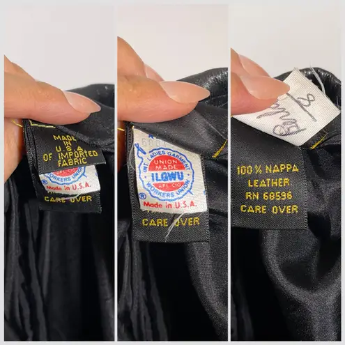 Vintage Nappa Leather Pencil Skirt Black Size 6