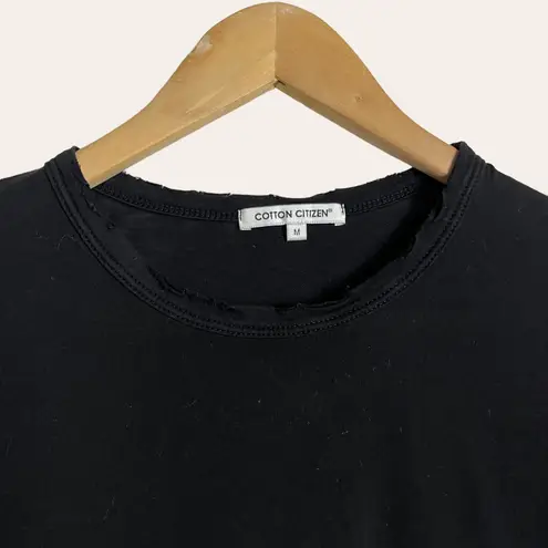 Cotton Citizen Standard Black Distressed Crewneck Long Sleeve T-Shirt Size M