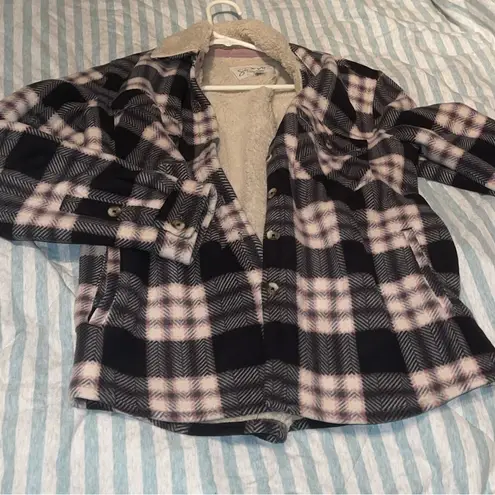 Stylish WoodRose Sherpa jacket Black Size M