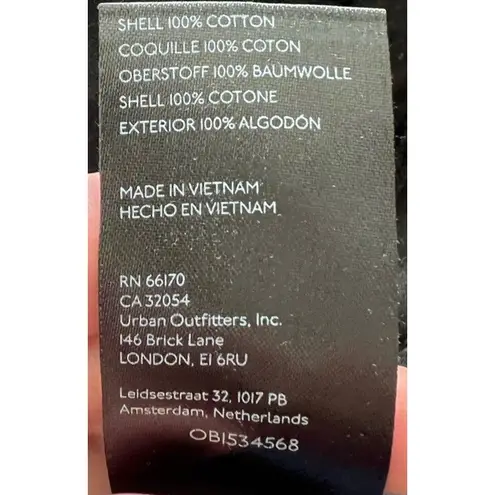 Pilcro Anthropologie Ruffle Shoulder Utility Mini Dress Black 14 EUC