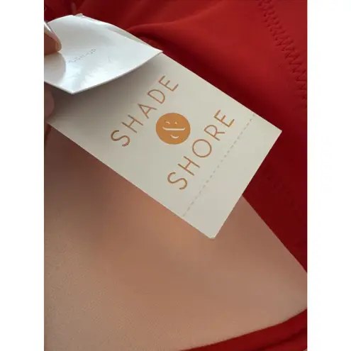 Women's Elastic Trim Triangle Bikini Top Shade & Shore Red size 38D Halter New
