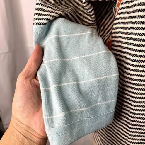 Ces Femme Boho Patchwork Long Sleeve Scoop Neck Blouse Size Small