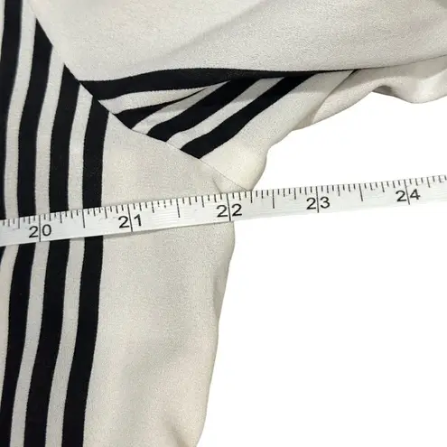 Como vintage  Drop Shoulder White and Black Stripe Semi-Sheer Tunic Size XL