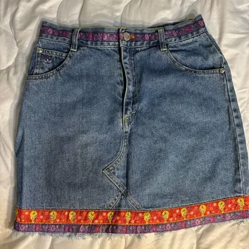 Tweety Bird Denim Skirt S 14 Size L