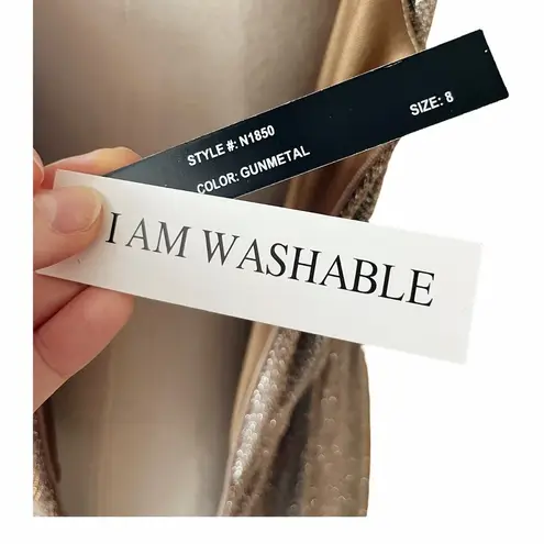 ADDISON EVENING Gold Gown Glitter Metallic Dress Sleeveless V