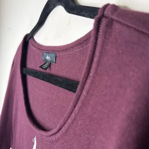 Ellos Women's Plus Size Star Applique Sweater in Boysenberry Size 3X Lightweight Purple