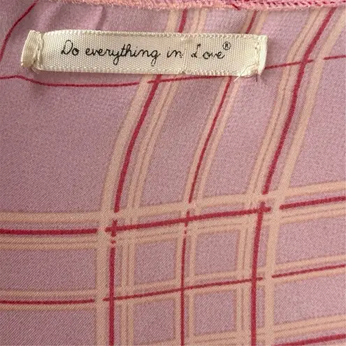 Do Everything In Love Women's Pink Plaid Flared Sleeve Kimono Cardigan