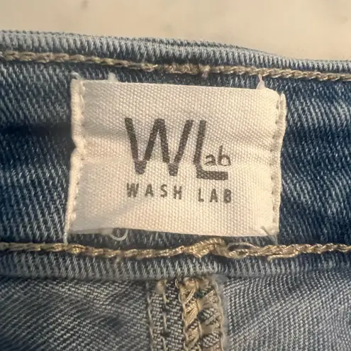 Wash Lab Selma Pieced Asymmetric Denim Maxi Skirt Size 29 Surf Blue $128 EUC