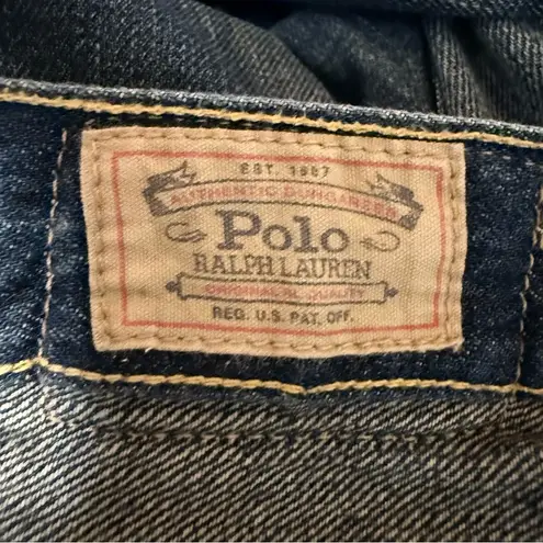 Polo Ralph Vintage Lauren Astor Slim Distressed Boyfriend Blue Jeans Size 14