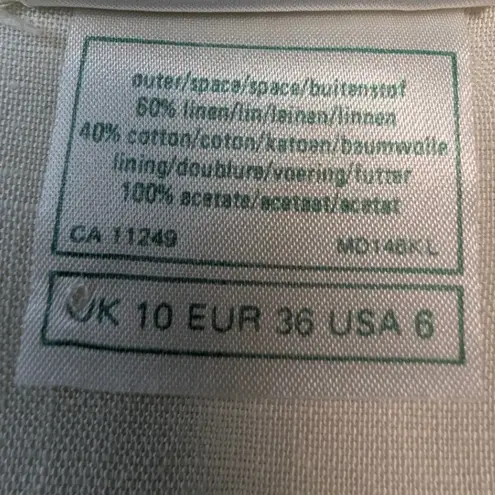 Laura Ashley Vintage Sailor Dress – Cream Linen Cotton Pleated Midi UK10 US6