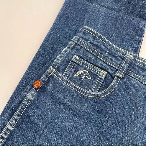 Jordache Vtg Horse Head Dark Blue Jeans Size 12 (27x31) Western High Waisted 80s