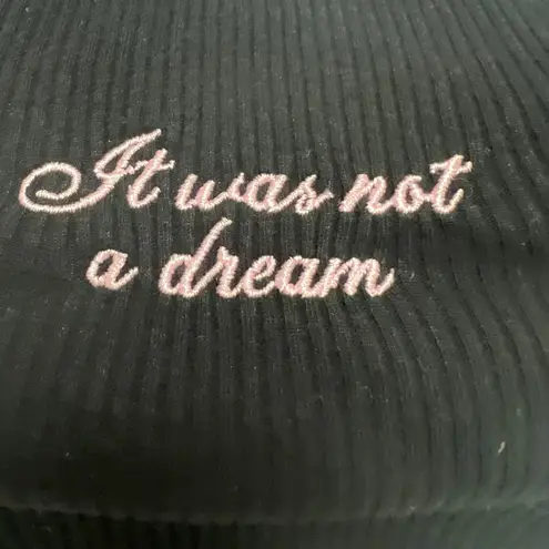 Bershka Black Slogan Ribbed Cami