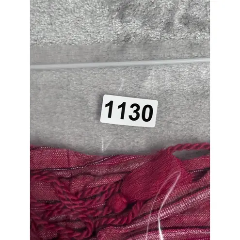 Briggs Shorts Womens XS Red Pink Striped Linen Blend Casual Lightweight Summer Red