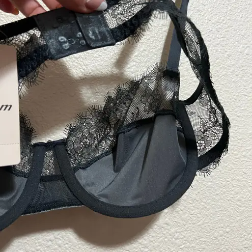 Etam Twist No9 Balconette Bra in anthracite gray black NEW 36C velvet lace Size undefined