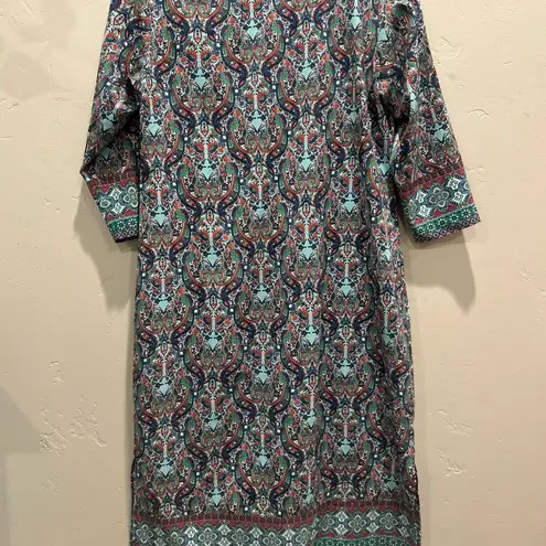 Coolibar Women’s Sun Protection UPF 50+ Blue 3/4 sleeve Dress Sz Small