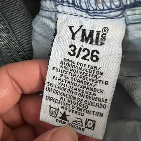 Ymi Womens Denim Blue Jeans Hi Rise Dream Fit Straight Leg Ankle Length 3 26