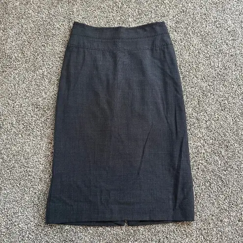 Hugo Boss charcoal gray pencil midi wool/silk skirt size 8