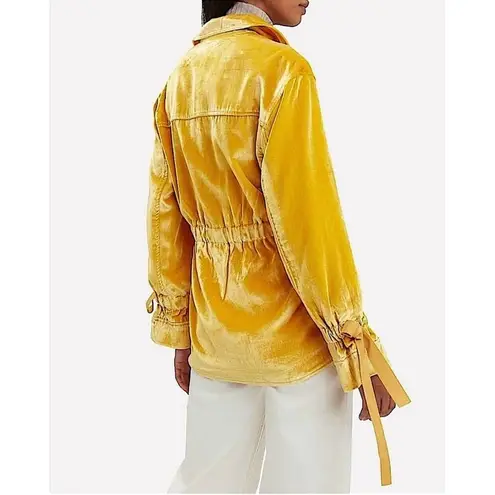 Cinq à Sept Mathieu Velvet Utility Jacket in Sunflower, Size Medium, EXCELLENT Gold